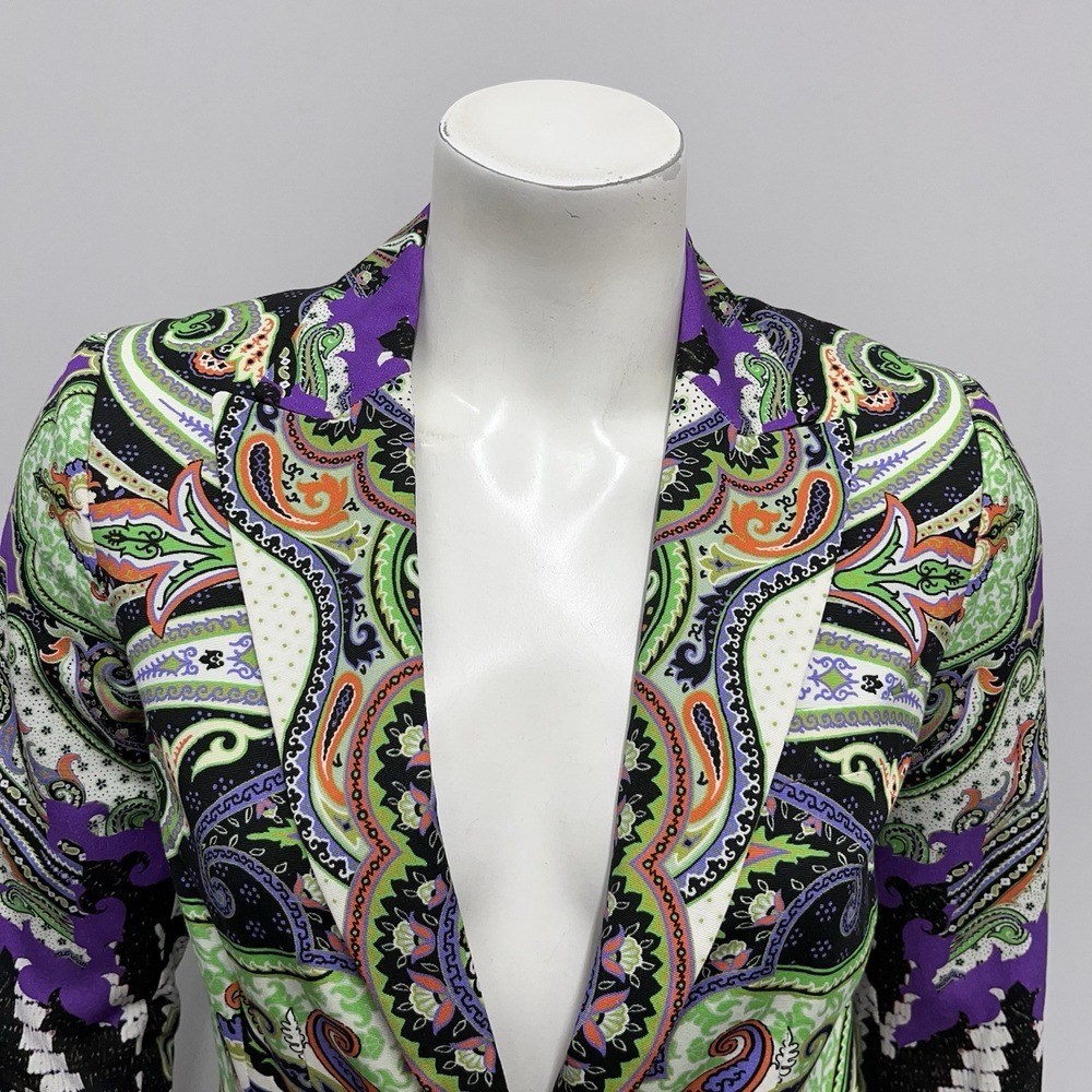 Etro Milano Jacket Multi Color FLoral & Paisley Print Suze 38 XS - Picture 5 of 6